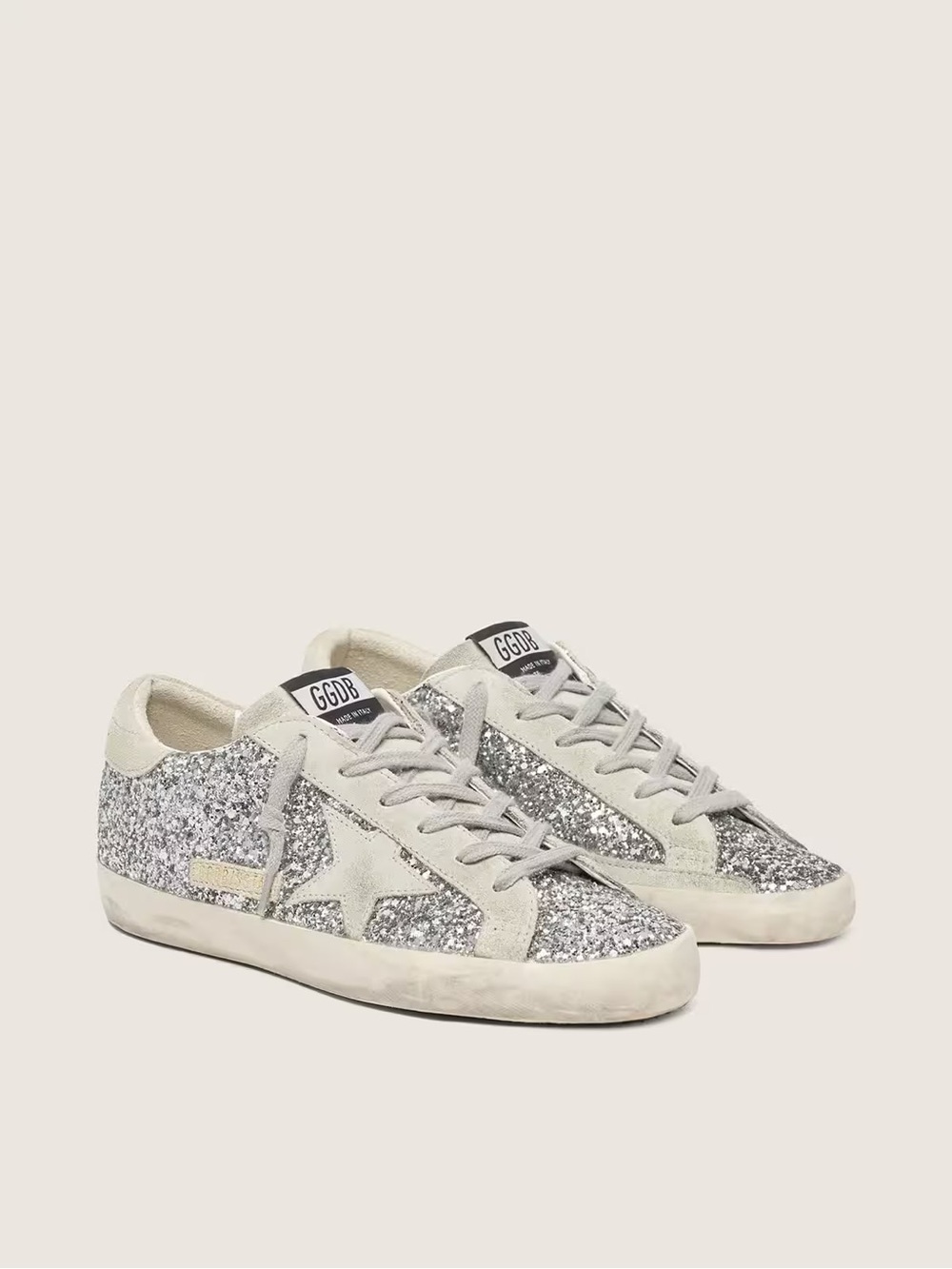 Golden Goose Silver Glitter Superstar Low-Top Sneaker - Picture 2 of 8